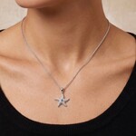 Sterling Silver Starfish and Blue Topaz Pendant