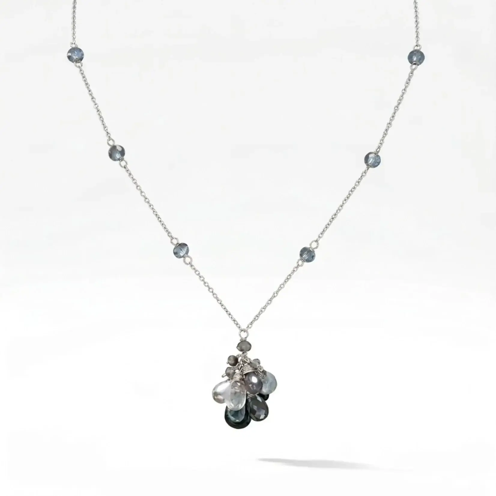 Sterling Silver Topaz, Zircon,  Labradorite Necklace