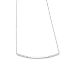 Sterling Silver Bar Diamond Necklace