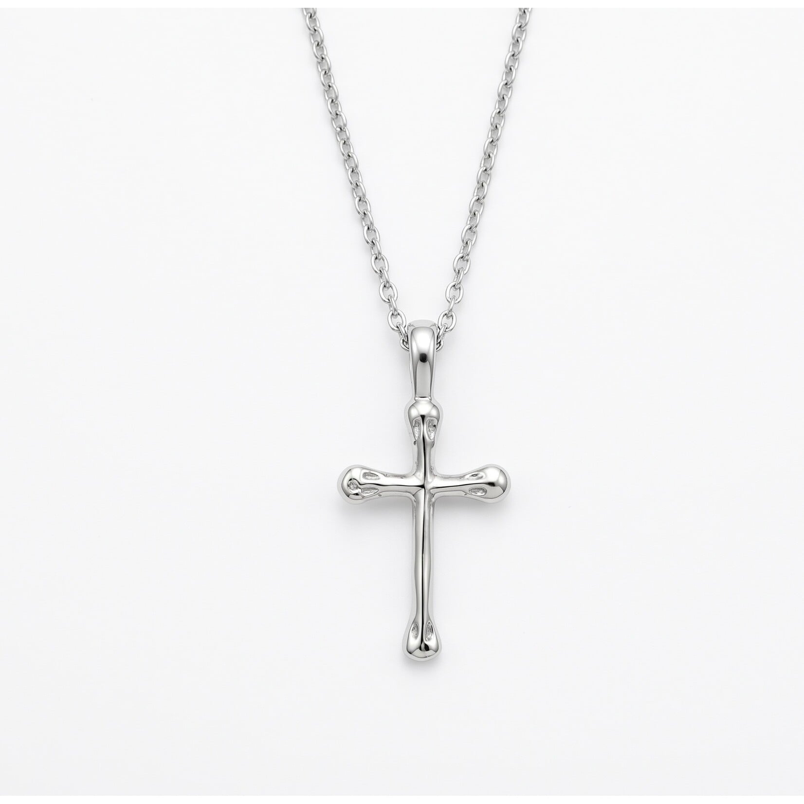 Sterling Silver Rounded Edge Cross