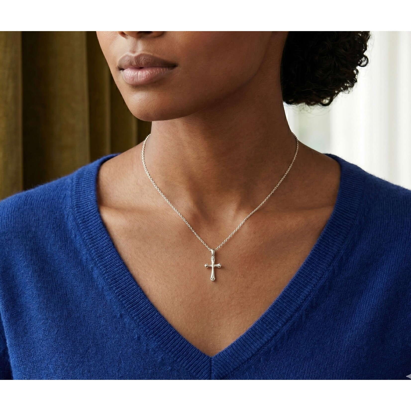 Sterling Silver Rounded Edge Cross