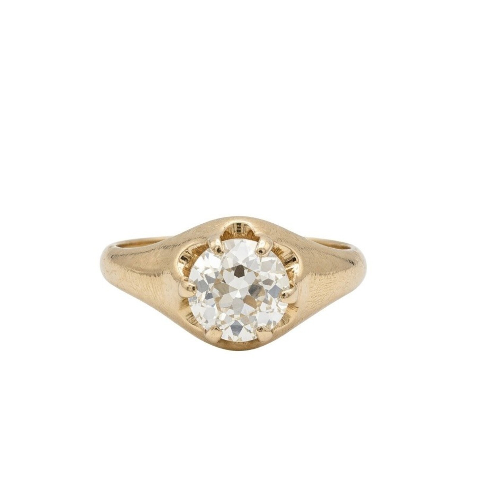 14K Yellow Gold Vintage Old Mine Cut Diamond Ring