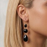 18K Yellow Gold Onyx 3 Stone Drop Earrings by IPPOLITA