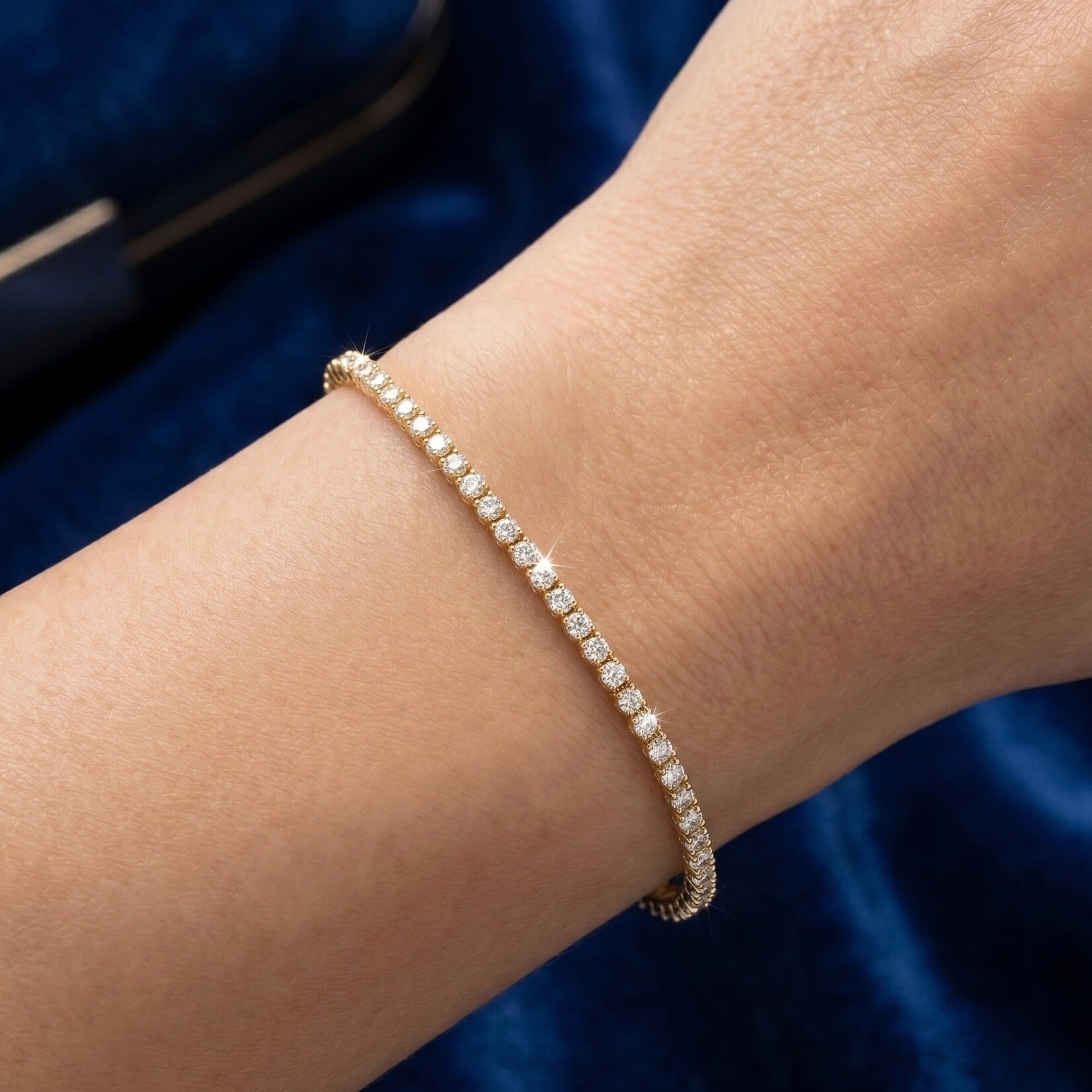 14K Yellow Gold Lab Grown Diamond 3.52ctw Tennis Bracelet