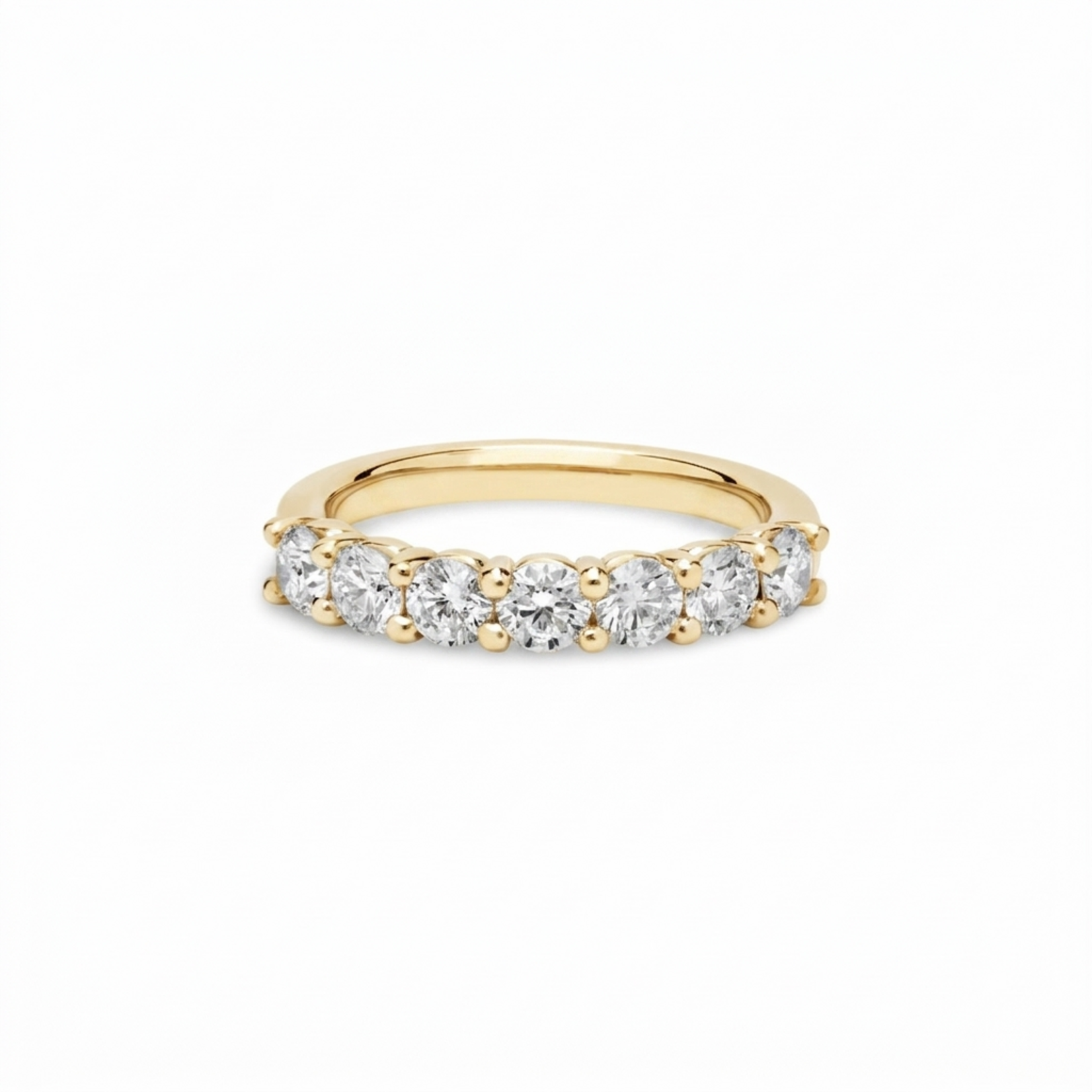 14K Yellow Gold 3/4 Carat Lab Diamond 7 Stone Band