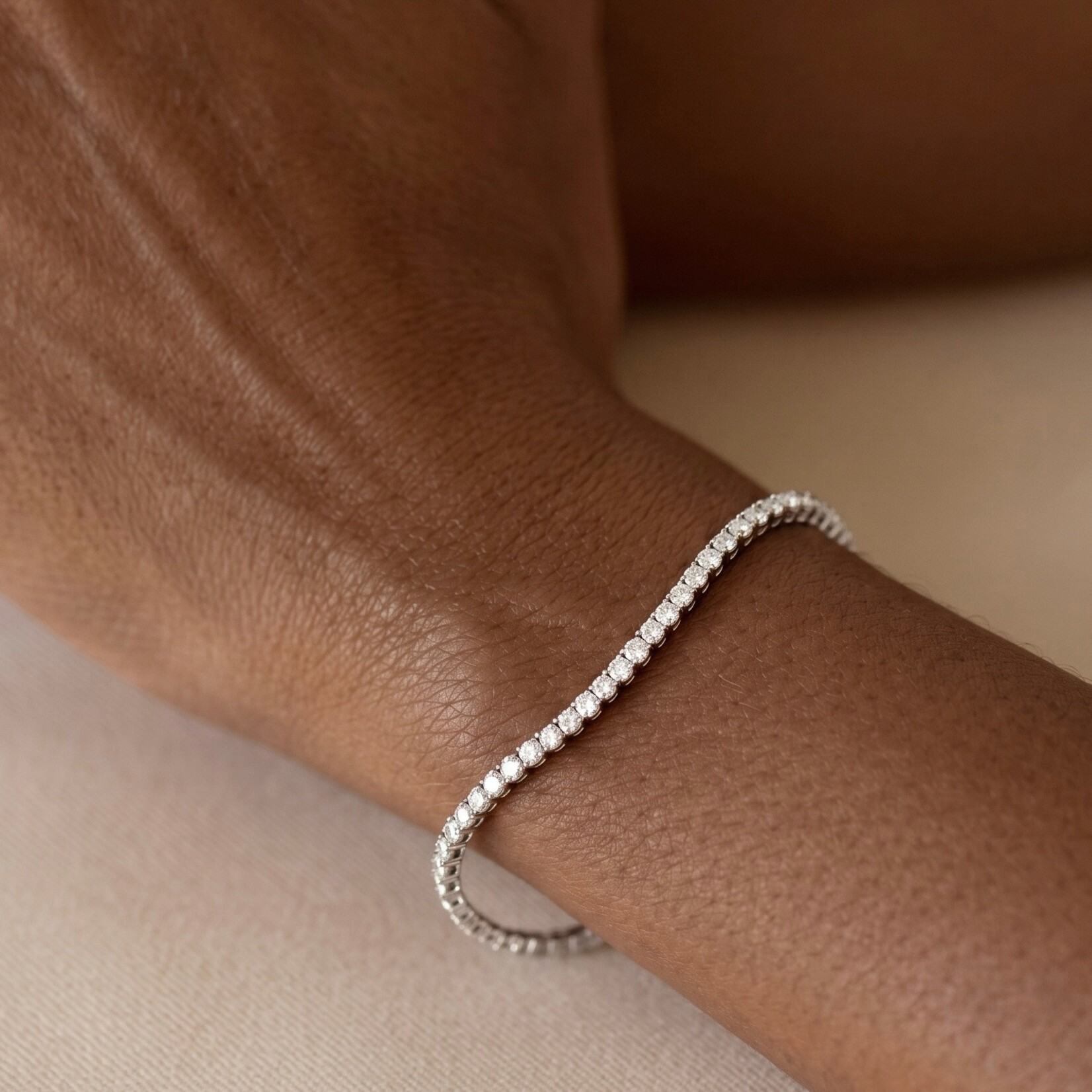 14K White Gold 3 Carat Diamond Tennis Bracelet