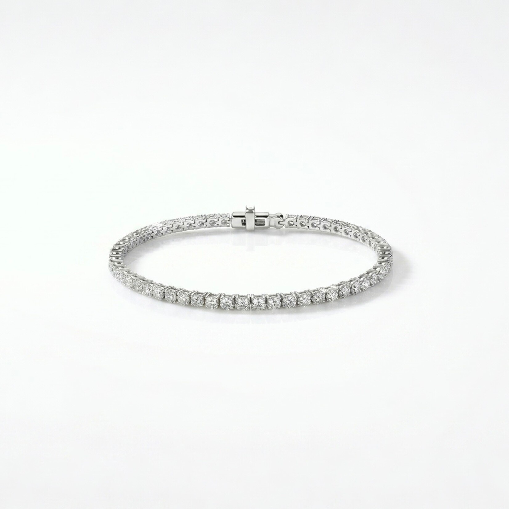 14K White Gold Lab Grown 3 Carat Diamond Tennis Bracelet
