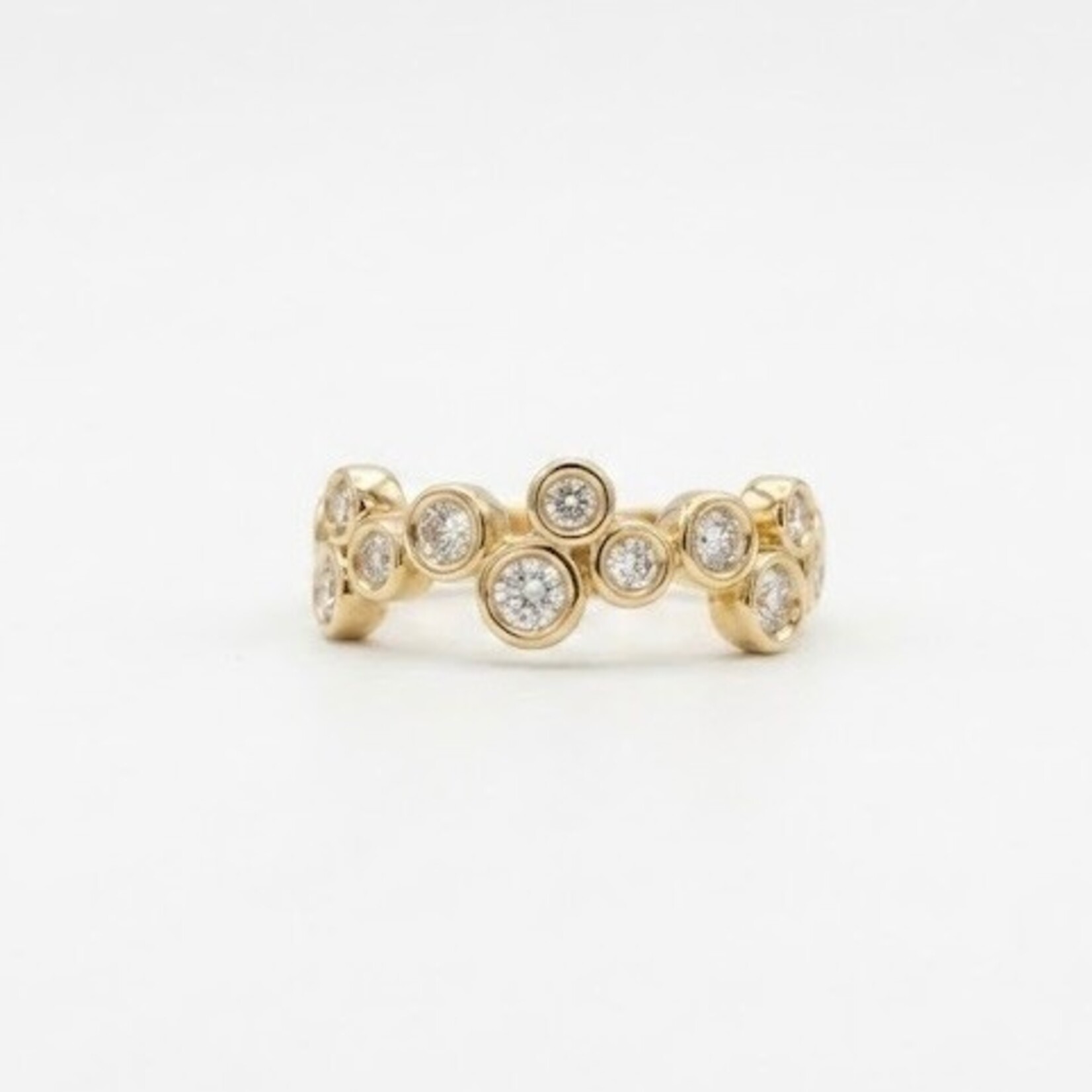 14K Yellow Gold Diamond Bubble Band