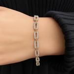 14K White & Yellow Gold Diamond Cable Link Bracelet
