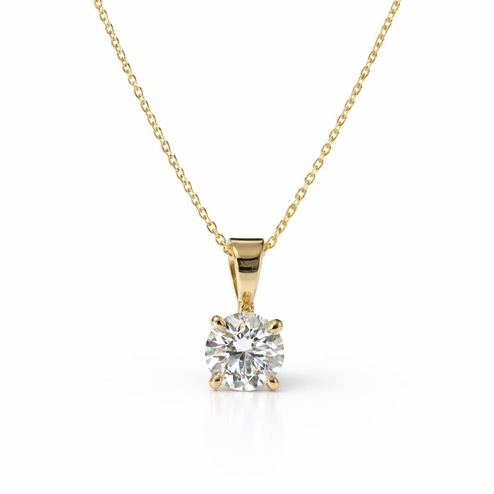 14K Yellow Gold 1/2 Carat Lab Grown Diamond Solitaire Pendant