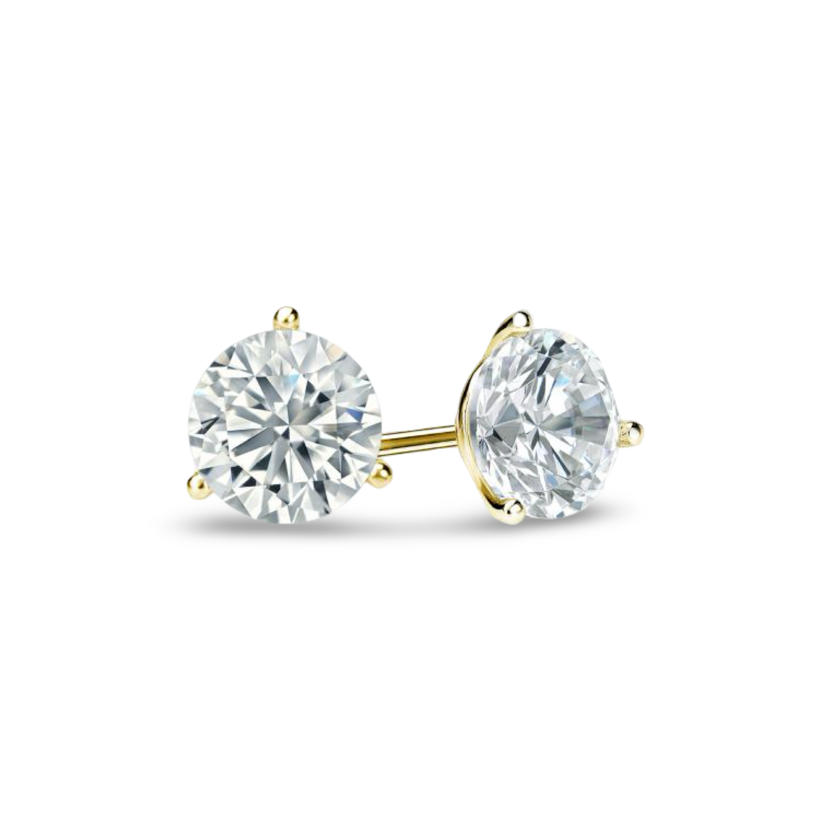 14K Yellow Gold 1 Carat Lab Grown Diamond Stud Earrings