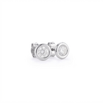 14K White Gold Diamond Bezel Set Stud Earrings