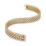14K Yellow Gold Diamond Panther Link Bracelet