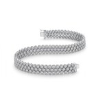 14K White Gold Diamond Brilliant Panther Link Bracelet