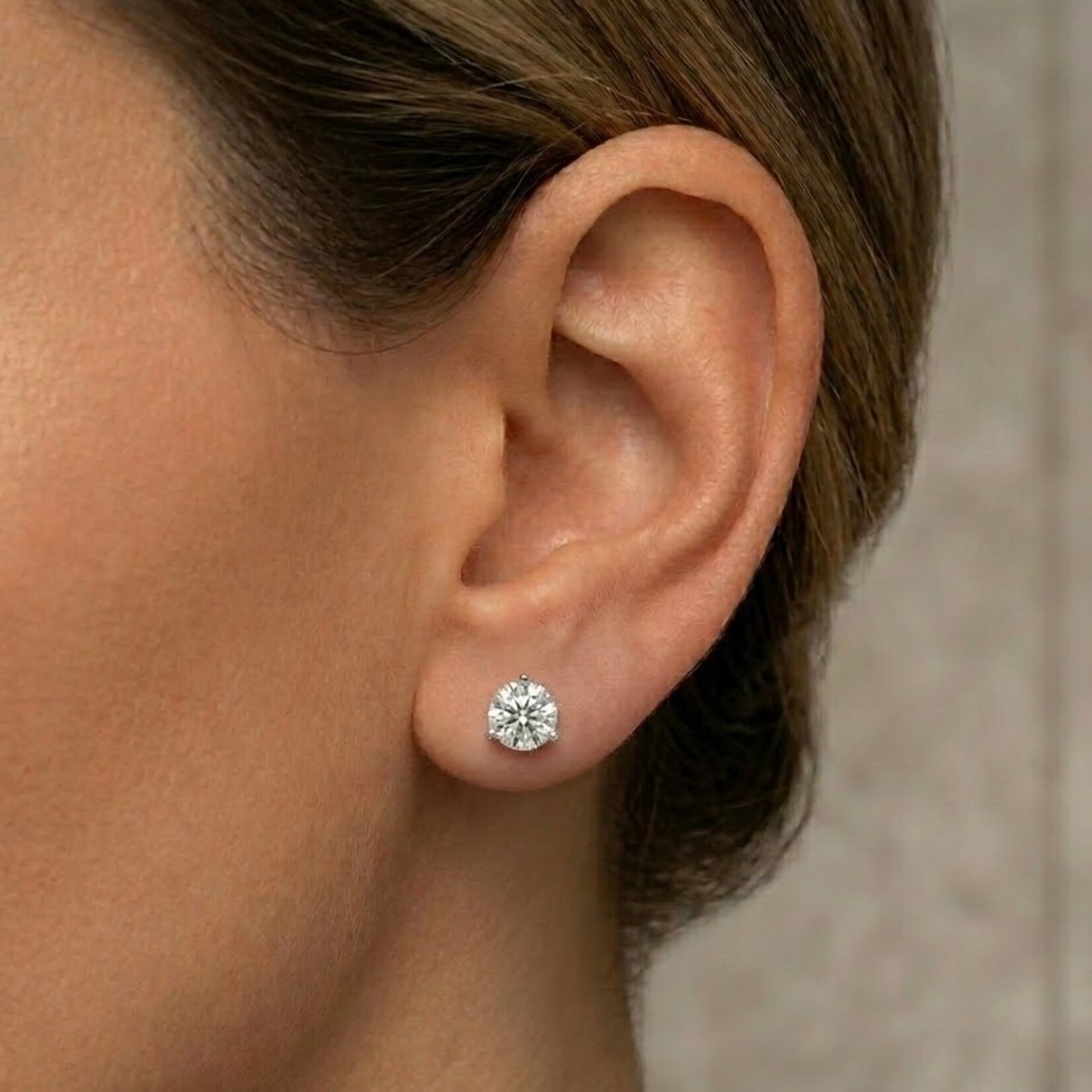 14K White Gold .81 Carat Diamond Martini Stud Earrings