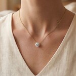 14K Yellow Gold 2 Carat Floating Diamond Solitaire Pendant