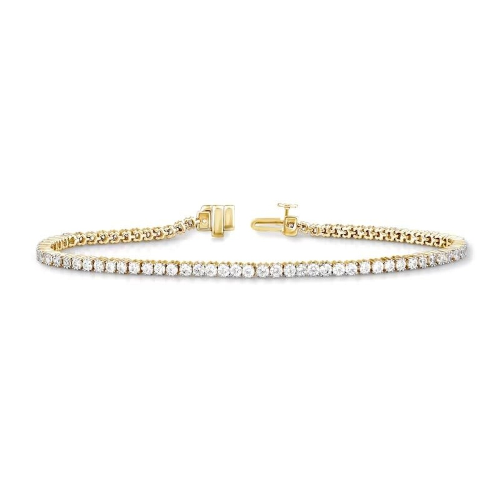 14K Yellow Gold Lab Grown 3 Carat Diamond Tennis Bracelet