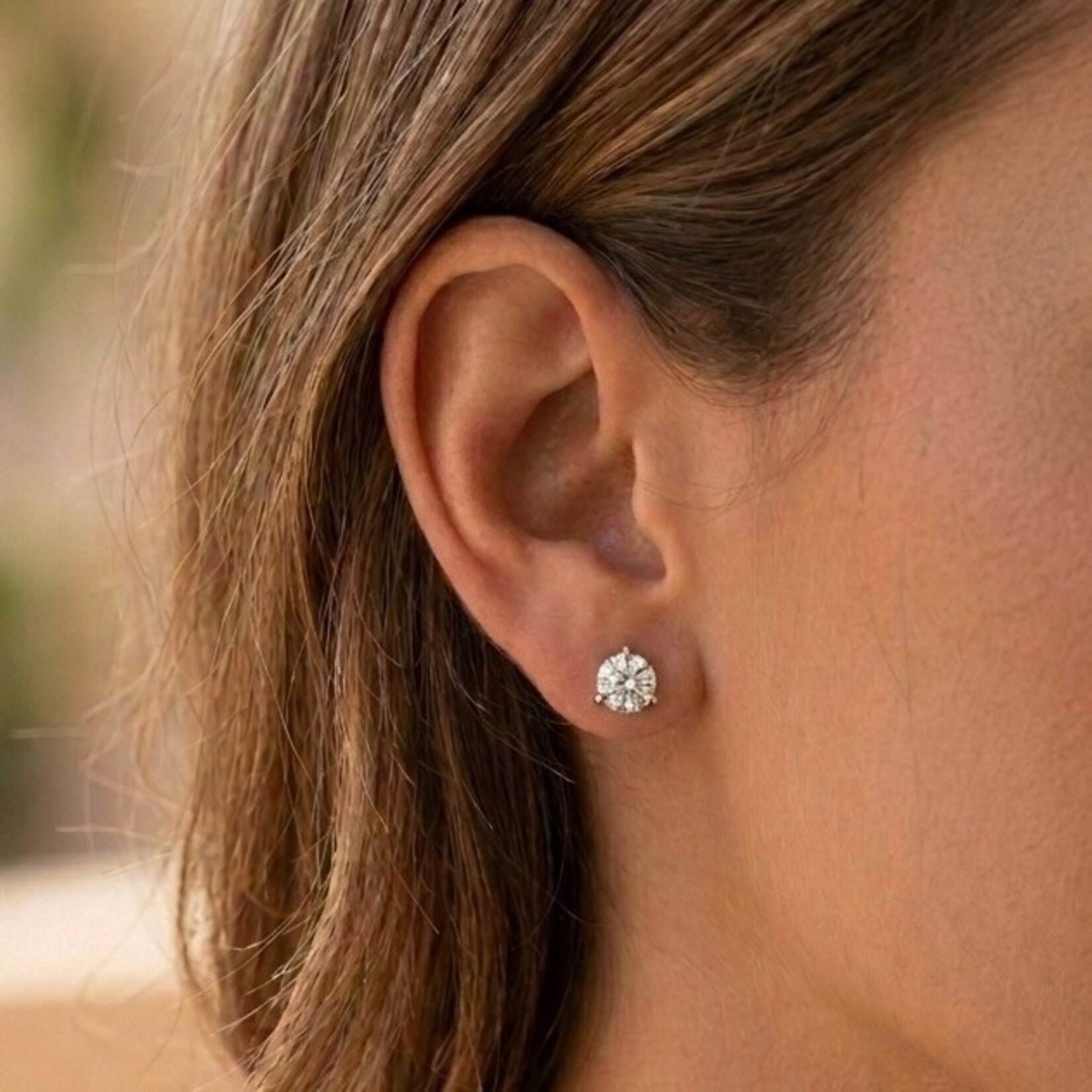 14K White Gold 2 Carat Diamond Martini Stud Earrings