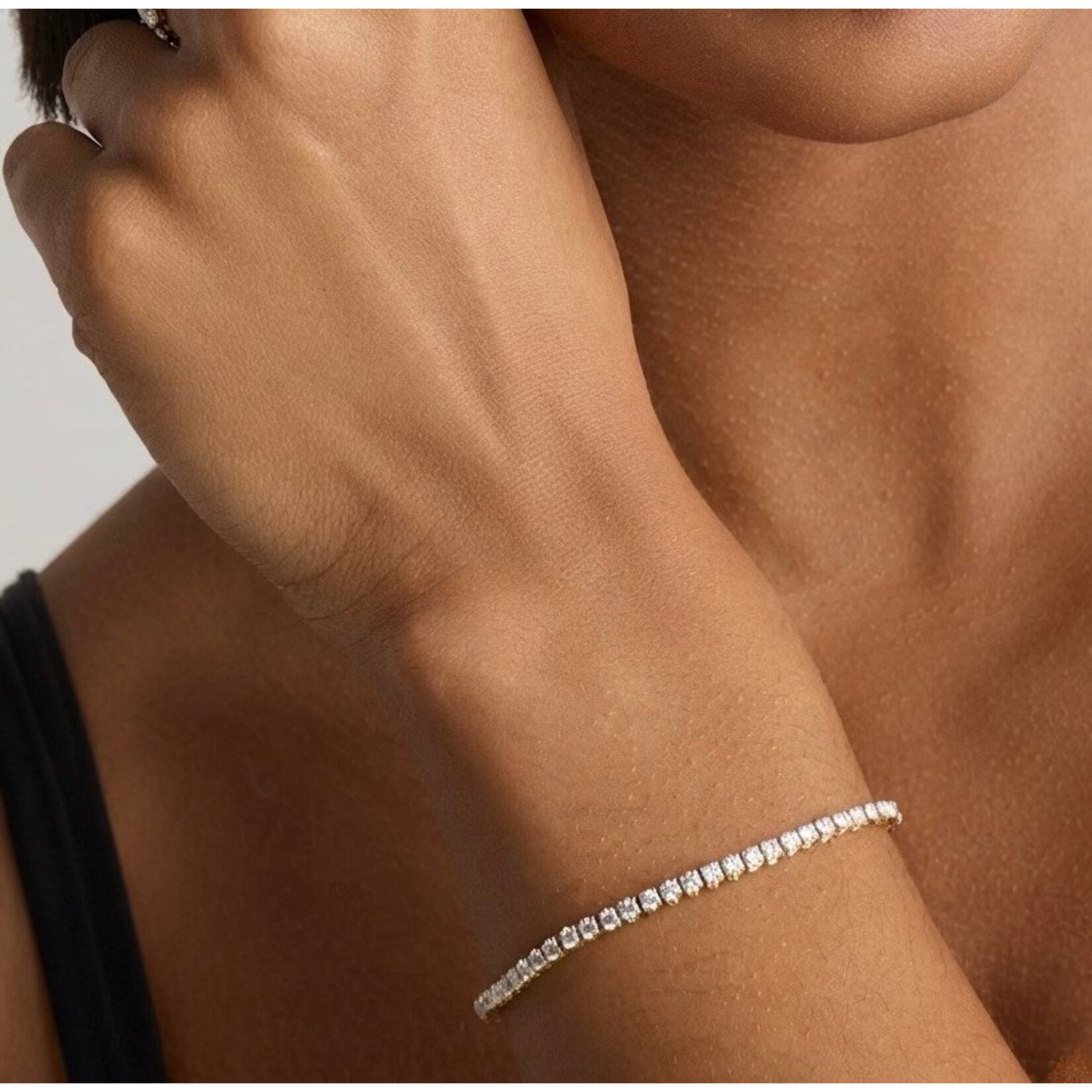 14K White Gold Lab Grown 5 Carat Diamond Tennis Bracelet