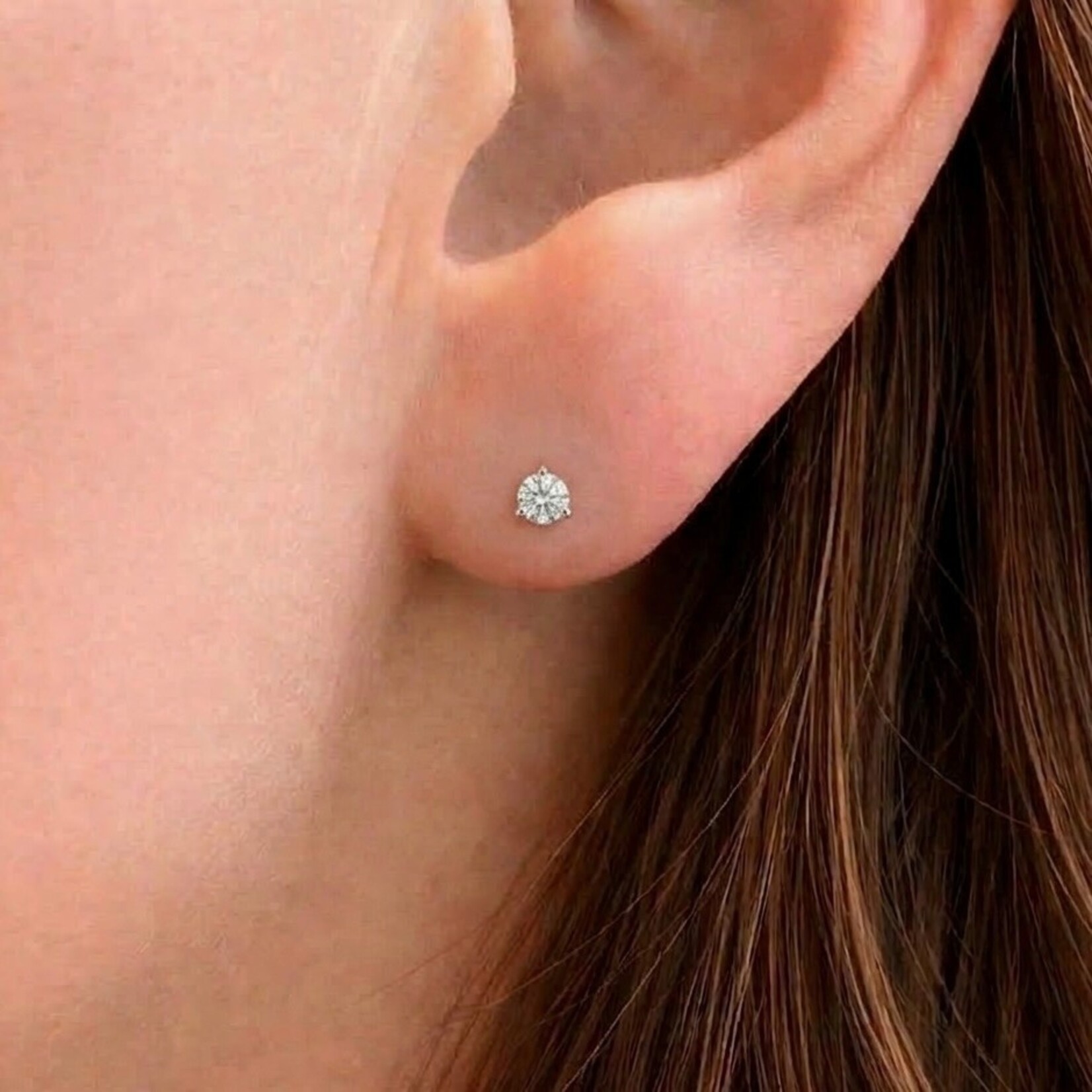14K White Gold 1/2 Carat Diamond Martini Stud Earrings