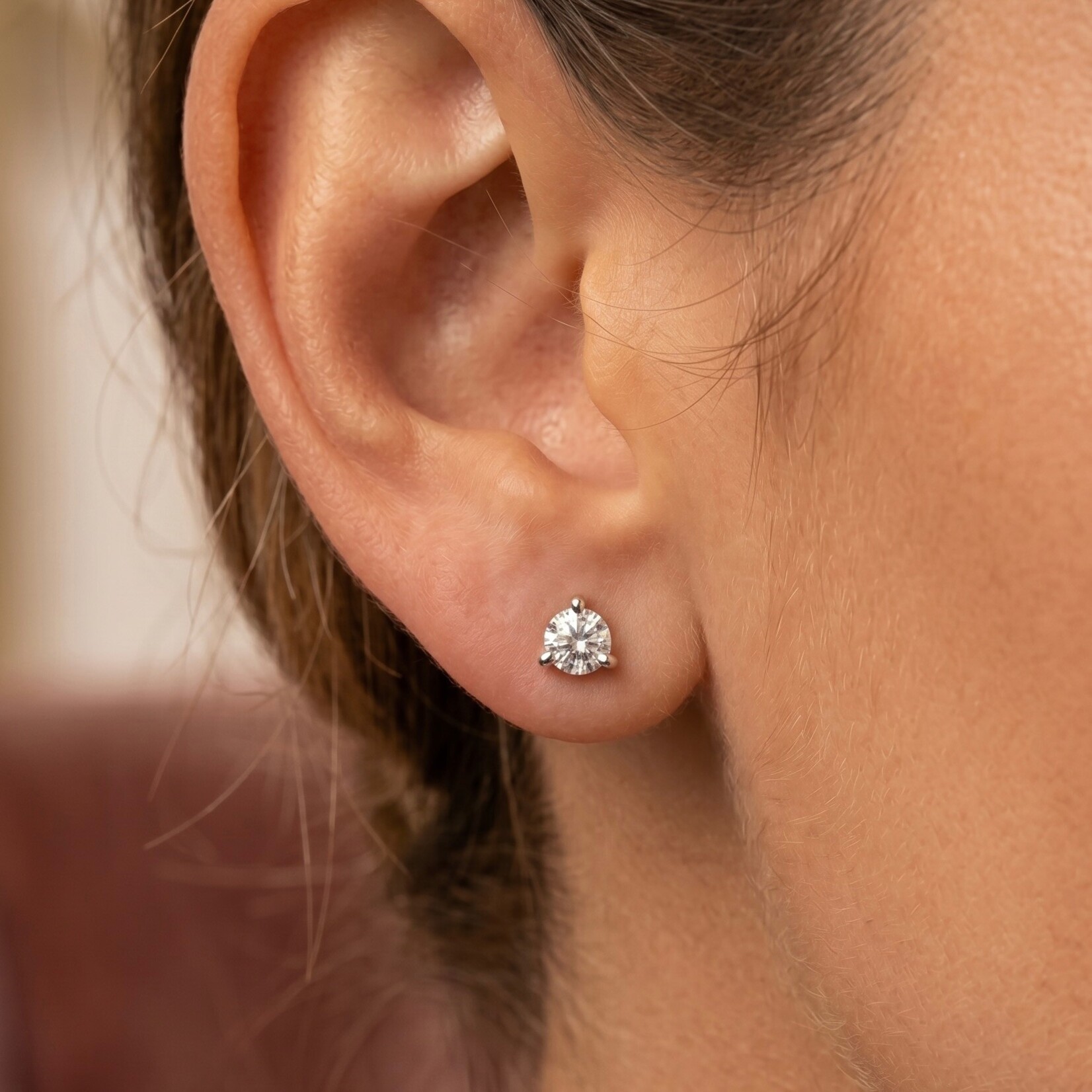 14K White Gold .83 Carat Diamond Martini Stud Earrings