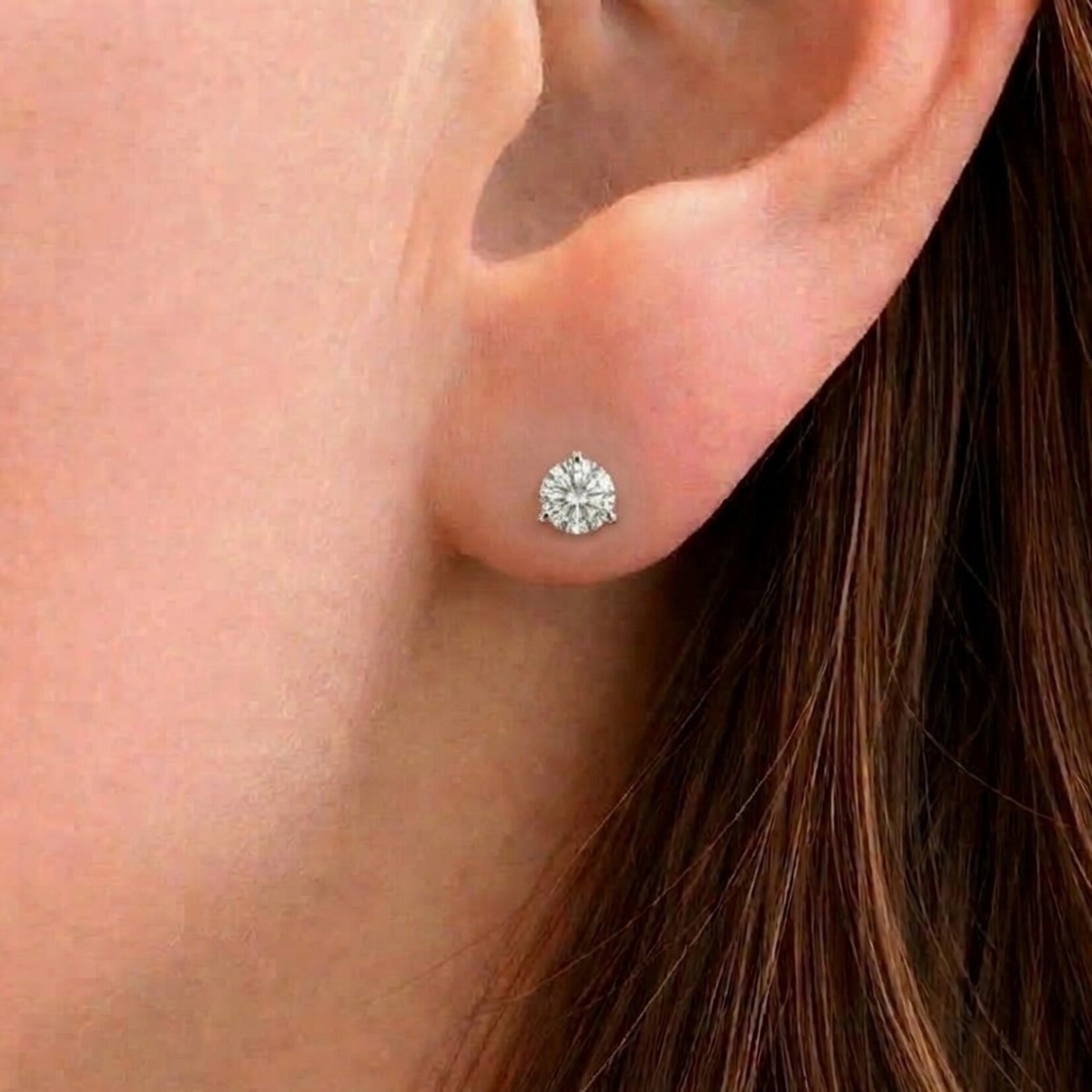 14K White Gold 1 Carat Diamond Martini Stud Earrings