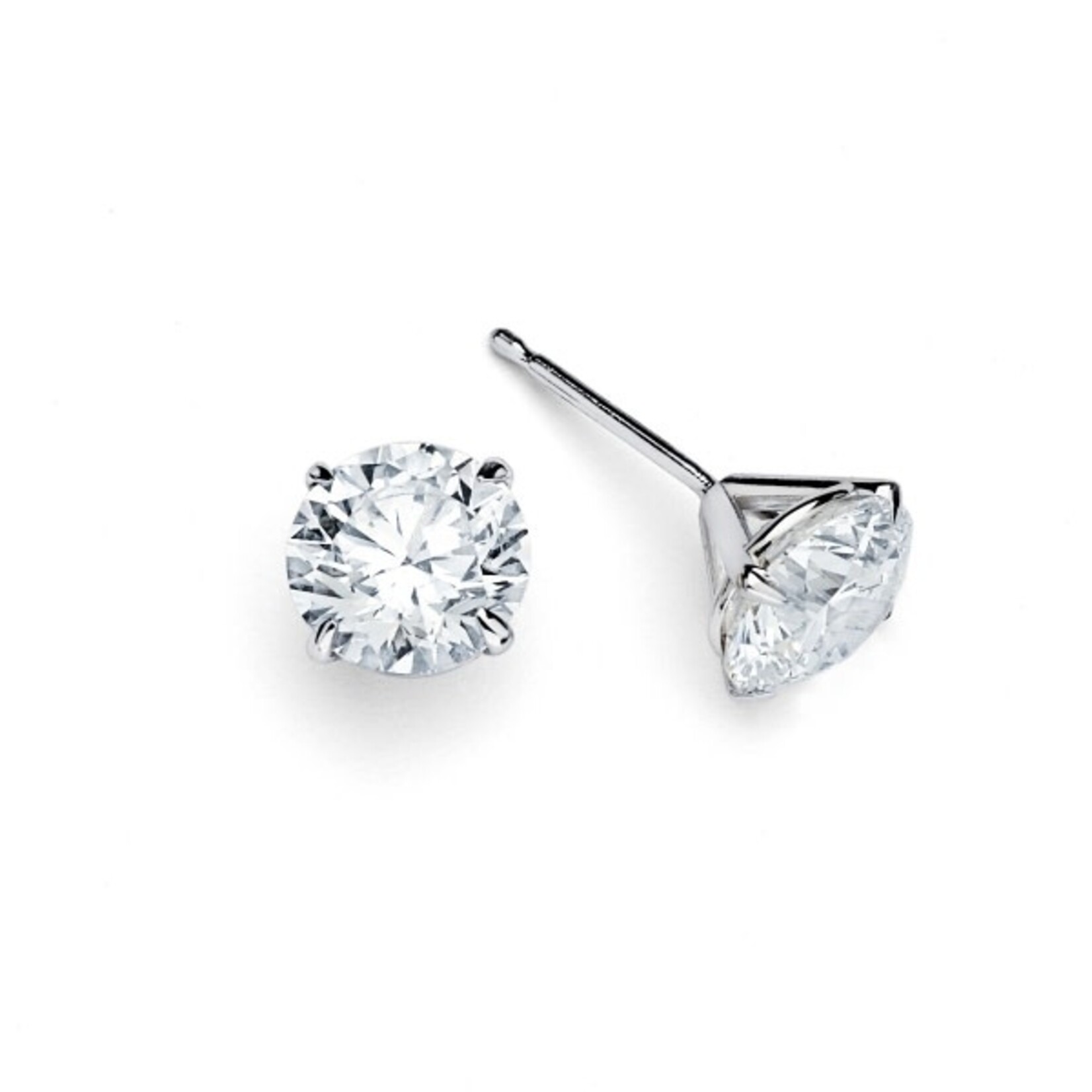 14K White Gold 2 2/3 Carat Diamond Martini Stud Earrings