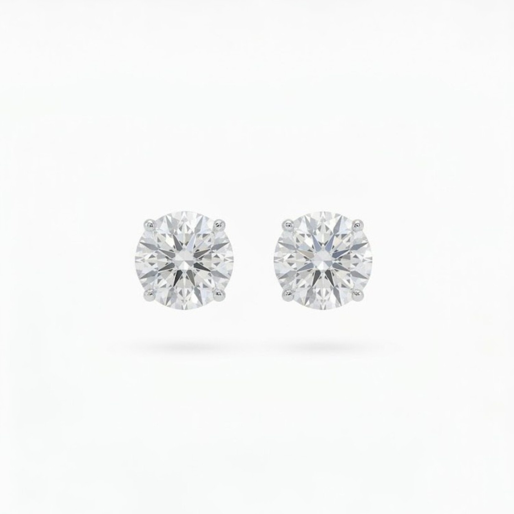 14K White Gold 1 1/4 Carat Diamond Stud Earrings