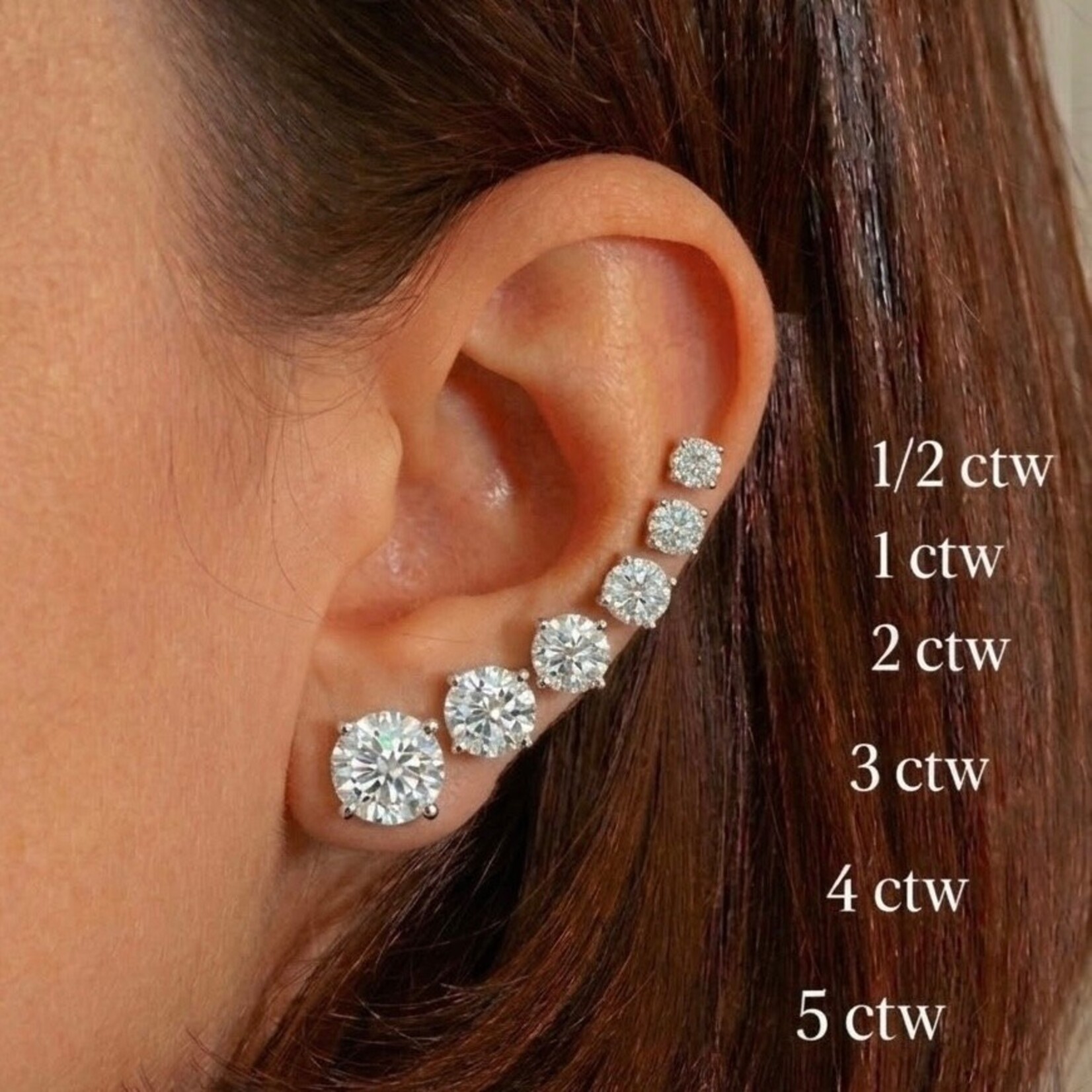 14K White Gold 1 1/4 Carat Diamond Stud Earrings