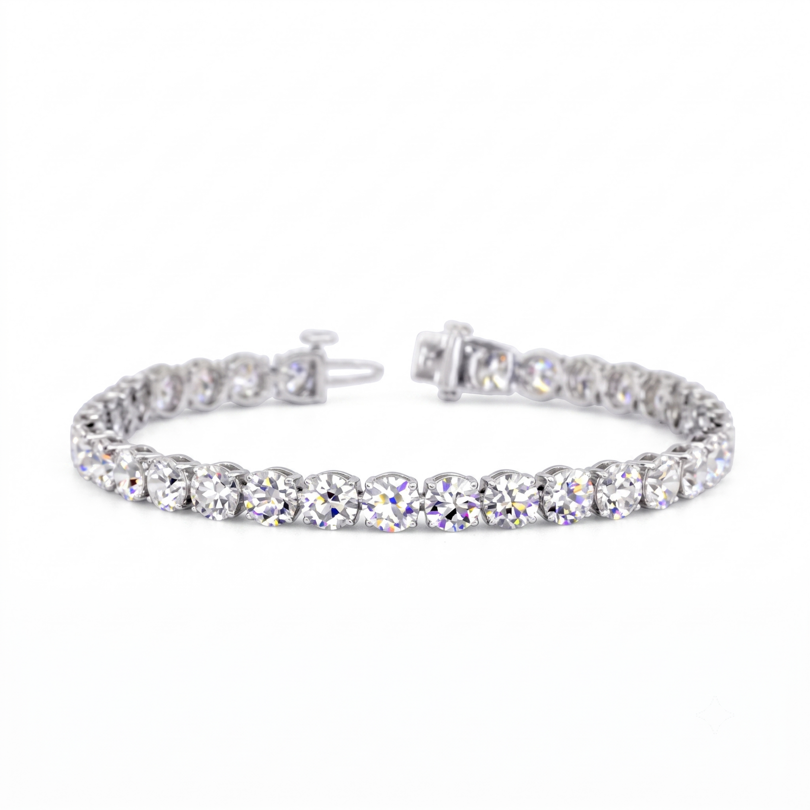 14K White Gold Lab Grown Tennis Bracelet