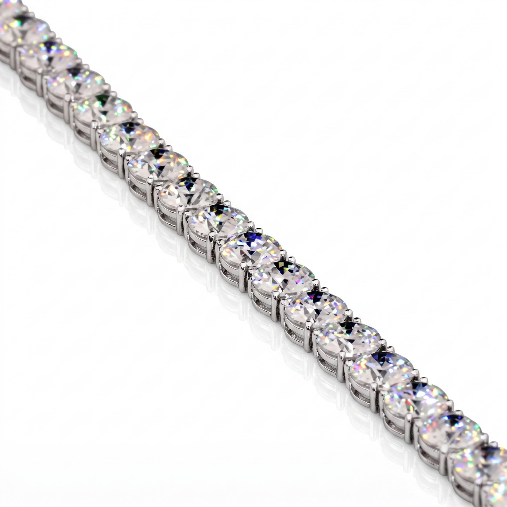 14K White Gold Lab Grown Tennis Bracelet