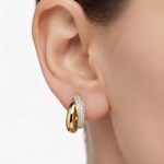 18K Yellow & White Pave Diamond Interlocking Love Hoops