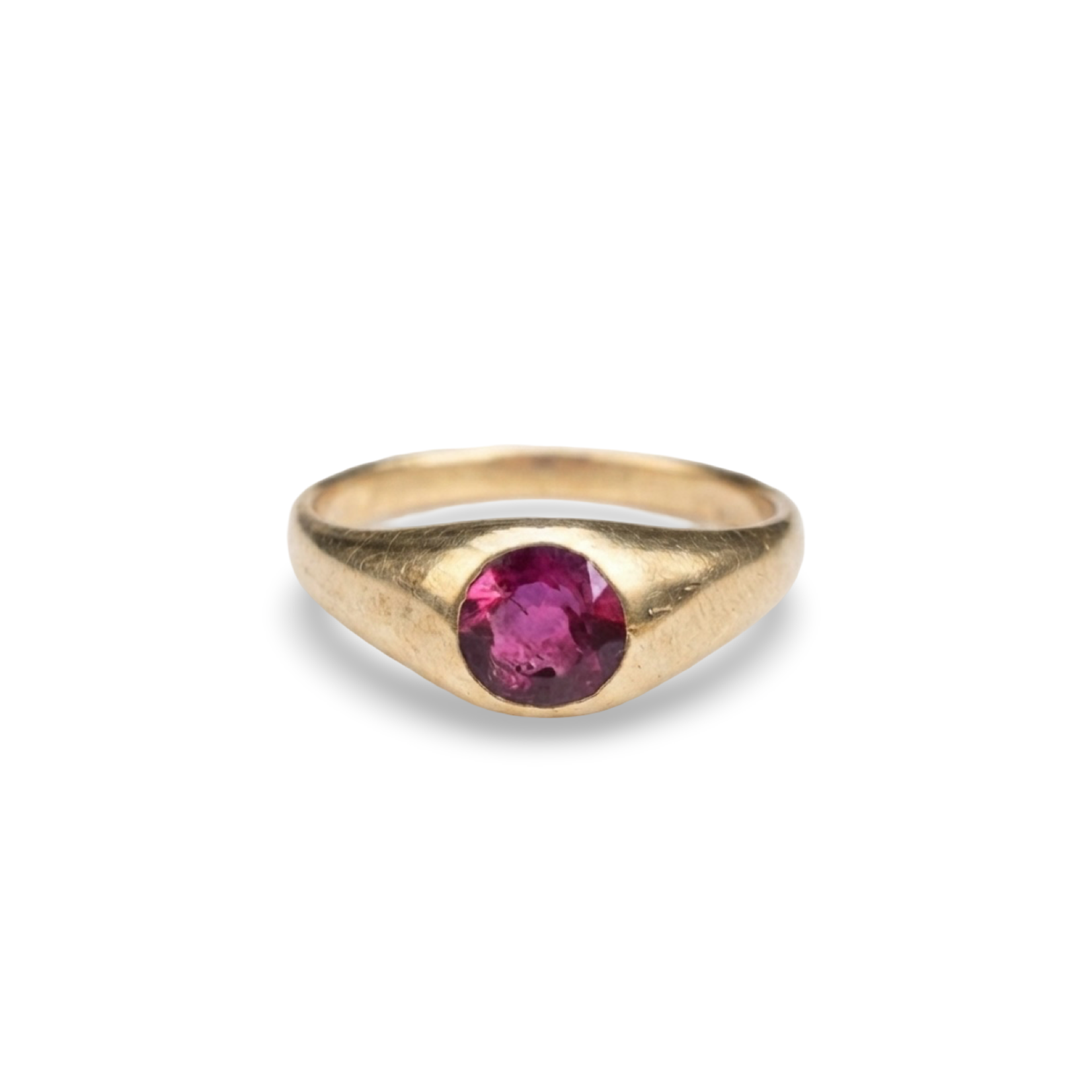 14K Yellow Gold Ruby Bezel Ring
