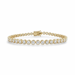 14K Yellow Gold 5 Carat Bezel Diamond Tennis Bracelet