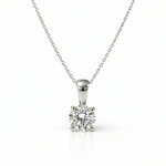 14K White Gold Lab Grown 1/4 Carat Solitaire Pendant