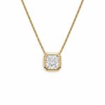 14K Yellow Gold 1 1/4 Carat Lab Grown Radiant Cut Diamond Bezel Pendant
