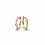 14K Yellow Gold Vintage Diamond Huggie Earrings