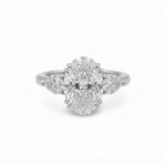 14K White Gold Oval & Pear Shape Diamond Ring