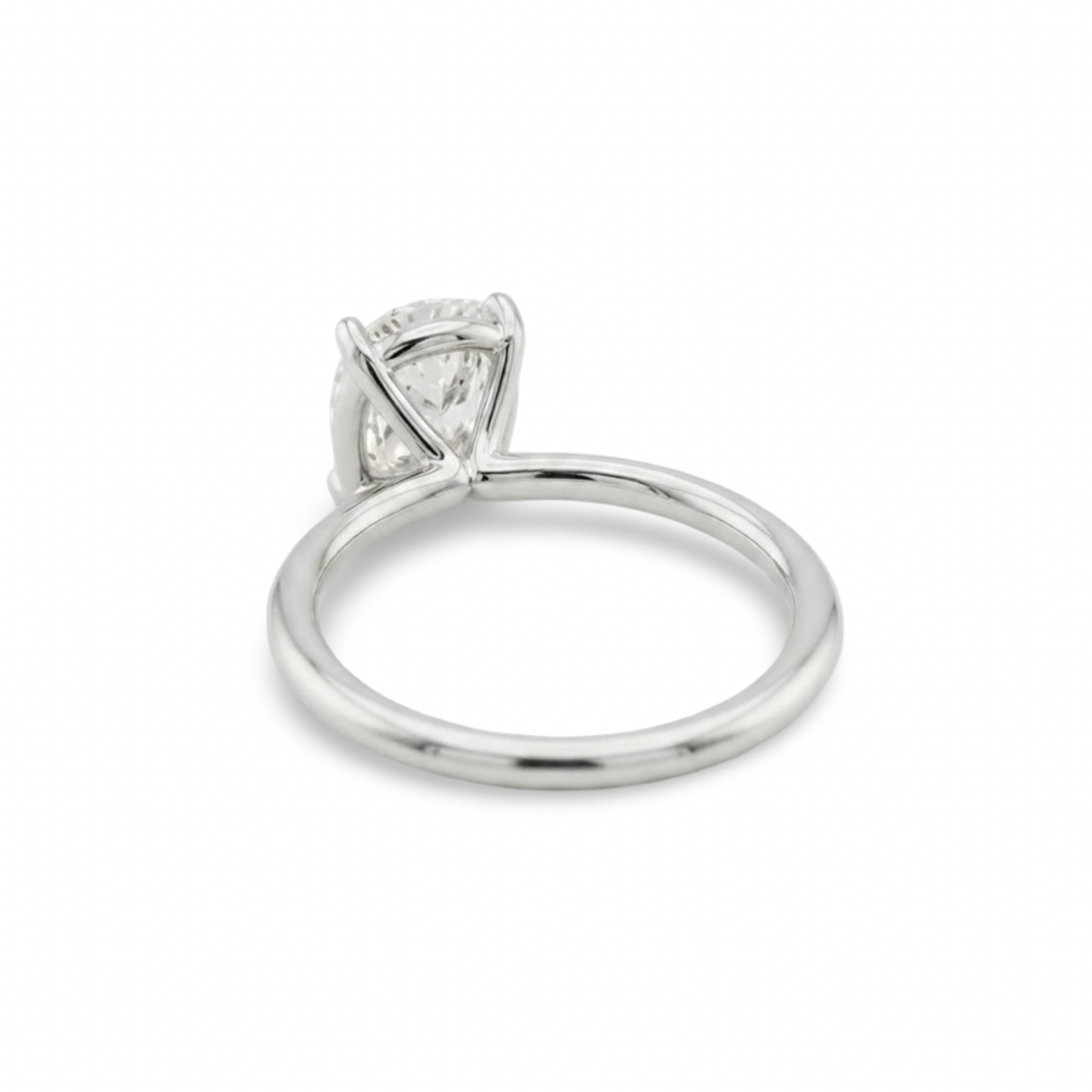 14K White Gold Cushion Cut Lab Grown Diamond Solitaire Ring