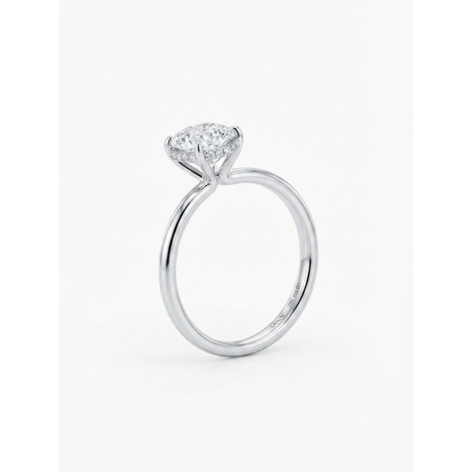 14K White Gold Oval Lab Grown Diamond Ring