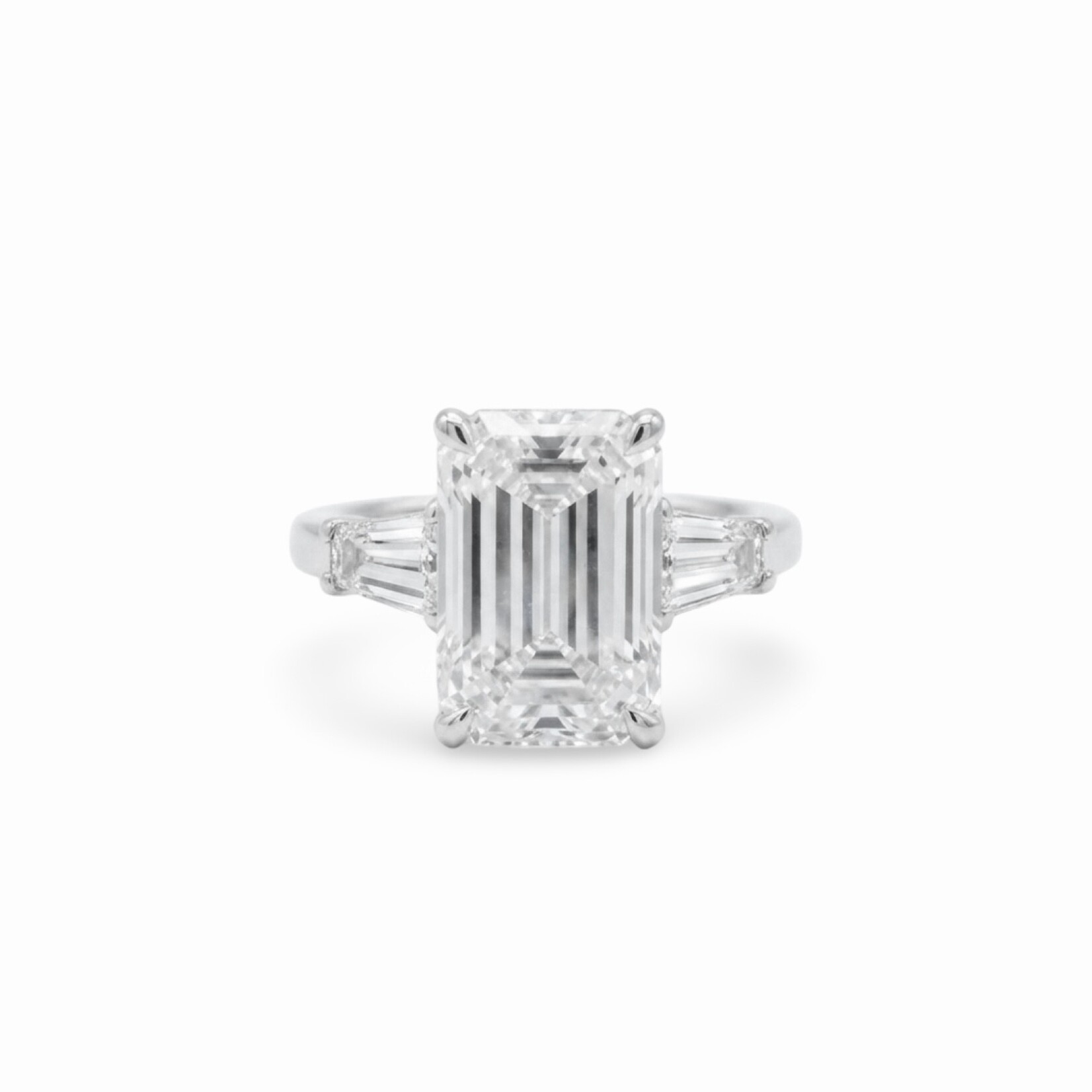 14K White Gold Emerald Cut Diamond Ring