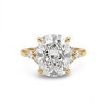 14K Yellow Gold Cushion Cut Lab Grown Diamond Ring