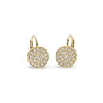 14K Yellow Gold Pave Diamond Disc Earrings