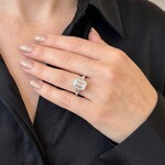 14K White Gold Emerald Cut Diamond Ring