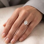 14K White Gold Oval Lab Grown Diamond Ring