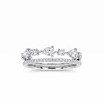 14K White Gold Pear Shape & Pave Double Diamond Band