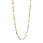 14K Yellow Gold Elongated Oval Polished Link Necklace