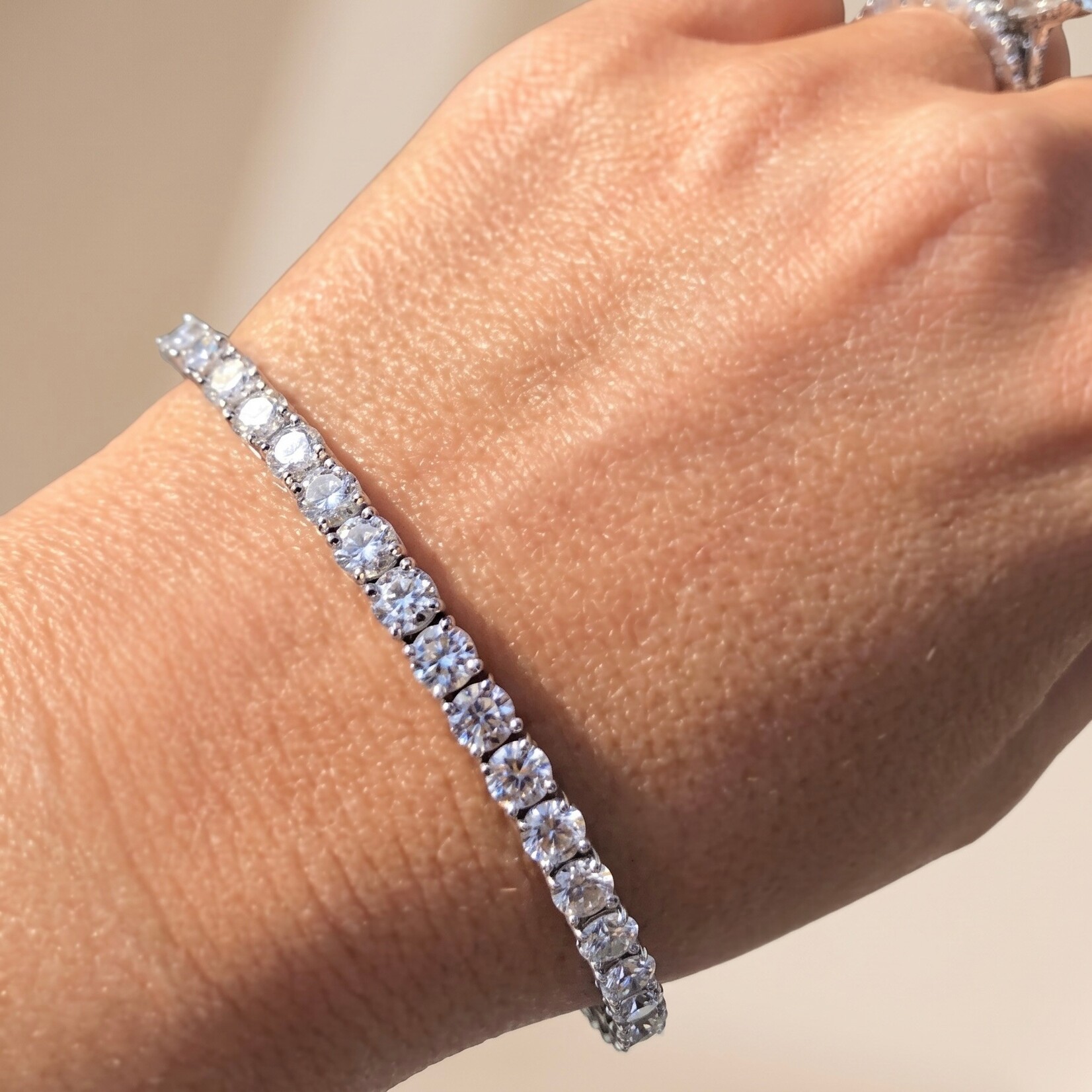 14K White Gold 10 Carat Diamond Tennis Bracelet