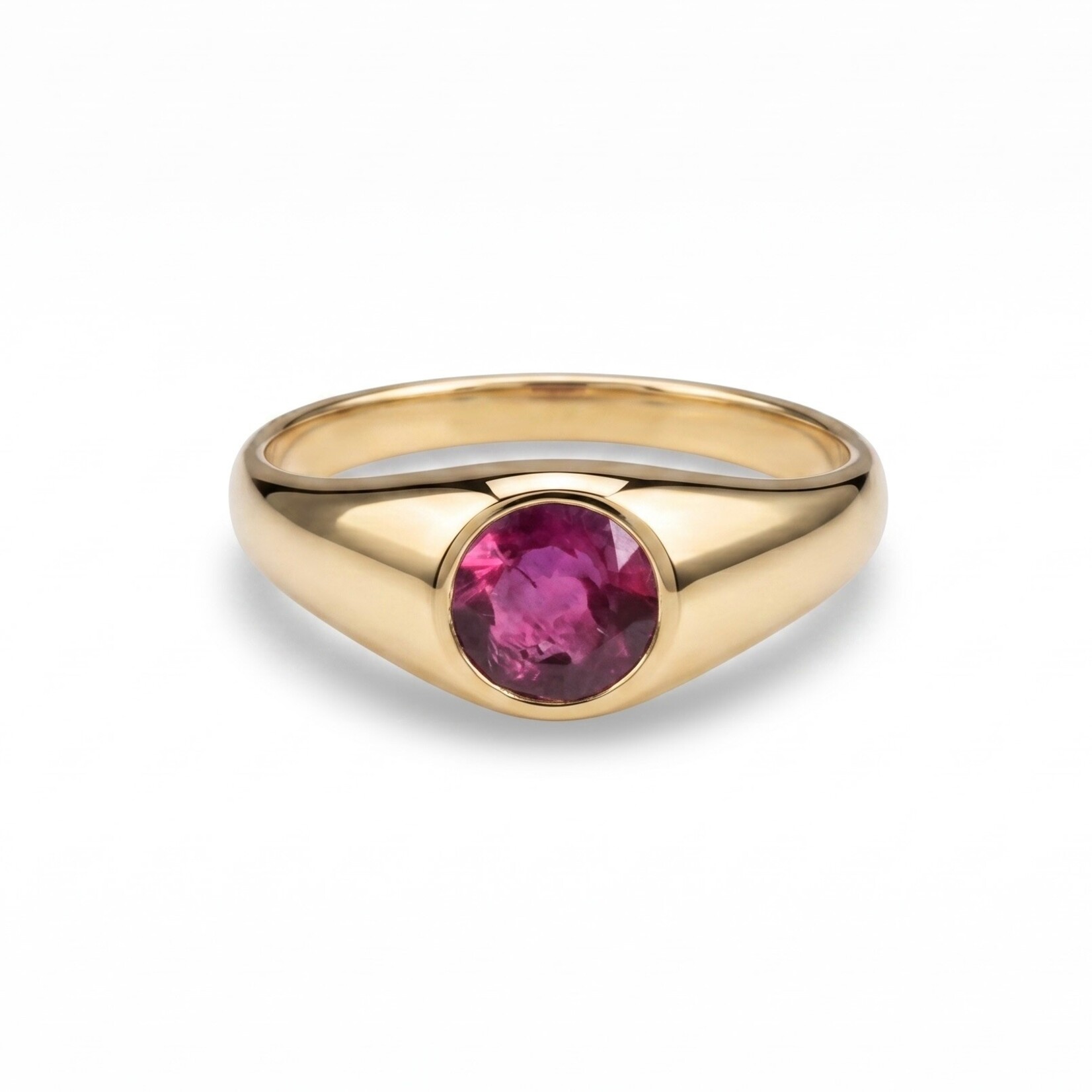 14K Yellow Gold Ruby Bezel Ring