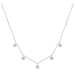 14K Yellow Gold  Five Diamond Bezel Necklace